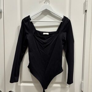 Aritzia Black Long Sleeve Bodysuit
